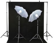 ePhoto 800w Photography Photo Studio Continous Video Light Lighting kit, 10' X 12' BLACK & WHITE Muslin Backdrops with Backdground Supporting Stand System + Case for the backdrop stands by Ephoto K15+10x12B/W