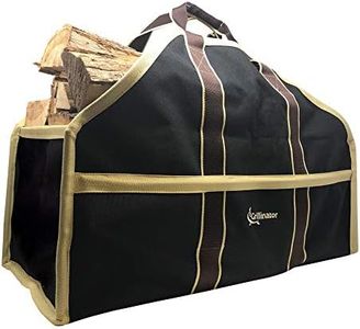 Grillinator Ultimate Firewood Log Carrier: Back Saving Design with Ultra Premium Canvas (Black)