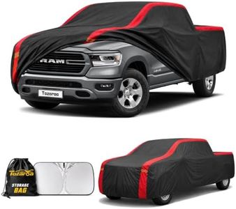Truck Car Cover Custom Fit Ram 1500 Crew Cab Short Bed(5.7'-6.4'),100% Waterproof All-Weather Car Covers, Outdoor Full Exterior Cover with Winter, Sun, Rain and UV Protection with Windshield Sun Shade