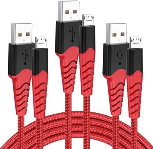 Azhizco Micro USB Cable Nylon Braided, USB to Micro USB Cable [3-Pack 2M] High Speed Micro USB Charger Cable Android Charger Fast Charging for Samsung LG Nokia HTC Moto Nexus TV Stick PS4 Controller