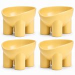 Cature Elevated Cat Feeding Bowl | Raised Tilted Food & Water Bowl for Cats | Anti-Vomiting, Neck Protection Design | Durable Pet Feeding Dish (Color May Vary, Pack 4)