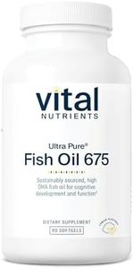 Vital Nutrients Ultra Pure® Fish Oil 675 | Supports Brain Development & Function* | Sustainably Sourced High DHA Omega-3 Fatty Acid | Lemon Flavor | Gluten, Dairy & Soy Free | 90 Softgels