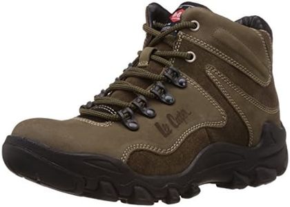 Lee Cooper Men's Olive Leather Trekking and Hiking Boots - 6 UK
