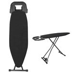 Ironing Board - 120 x 40cm Ironing Board Table Folding Metal Iron,Lightweight Iron Board Rack Foldable Non Slip Adjustable Height (Black)