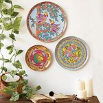 Ritualistic Madhubani Wall Plates- Set Of 3 |Home Decor | Painting | Divine | Intricate Designs - Iron