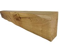 Chorley Oak Rustic Mantel Beam | Farmhouse Style Floating Mantle Fireplace Shelf (Natural Oak, 90cm)