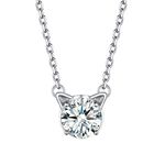 Dainty Sterling Silver Necklace For Women Trendy Neckless April Birthstone Cute Necklace Cat Jewelry