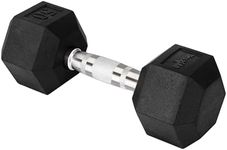 Cast Iron - Chrome Grip Hex Dumbbell - 50 lbs - Single