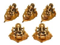 Collectible India 5 Ganesh Diya for Pooja Diwali Gifts,Diwali Decoration Items, Wedding Gift Anniversary Housewarming Corporate Gift