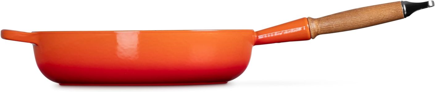 Le Creuset Signature Cast Iron Saute Pan with Wooden Handle, 28cm Volcanic
