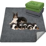 LOOBANI 2 Packs Extra Large Reusable Dog Mat for Floor, Non-Slip Washable Pee Pads for Dogs, Fast Absorbent Pet Whelping Pads, Puppy Playpen Mat for Incontinence, Housebreak, Crate, 72x72in, Mix