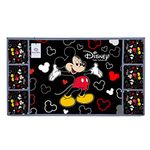 Heart Home Disney Mickey Print Silk Special Long Crush 3-Layered Fridge/Refrigerator Top Cover with 6 Utility Pockets, Black-HEART10085