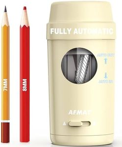 AFMAT Electric Pencil Sharpener, Auto in & Out, Fully Automatic Pencil Sharpener for Colored Pencils, Rechargeable Hands-Free Sharpeners for φ7-8mm Pencils, Good for Classroom/Home PSX8(Off White)