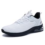 RomenSi Mens Air Running Trainers Shoes Tennis Fashion Sports Sneakers Athletic Gym Jogging Fitness Casual Shoes Whiteblack Size 9 UK