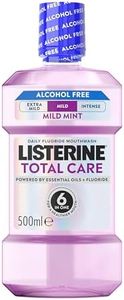 Listerine Total Care Mild Taste (Alcohol Free) Antibacterial Mouthwash (500ml), Fresh Mint Flavour with 6-in-1 Benefits, Helps Reduce Plaque and Freshens Breath