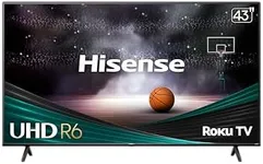 Hisense 43-Inch Class R6 Series 4K UHD Smart Roku TV with Alexa Compatibility, Dolby Vision HDR, DTS Studio Sound, Game Mode (43R6G)
