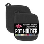 Ritz 30087 Royale Collection Pot Holder Set, 2-Piece, Black