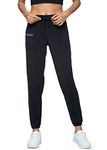 Haowind Joggers for Women with Pockets Elastic Waist Workout Sport Gym Pants Comfy Lounge Yoga Running Pants(Black01 L)