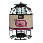 HomeZone® NUT Bird Feeder with Cage Safe Guard Outdoor Cage Pest Guard for Garden (Dark Green)