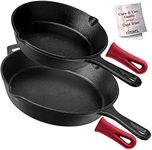 Cast Iron Skillet Set - 8" + 12"-In