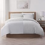 Serta Supersoft Cooling 3 Piece Reversible Duvet Set with Pillow Covers for All Season, Full/Queen, Micro Chip