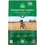 Open Farm Homestead Turkey & Ancient Grains Dry Dog Food, Family Farmed Turkey Recipe with Wholesome Grains and No Artificial Flavors or Preservatives, 4 lbs