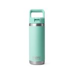 YETI Rambler 18 oz Bottle, Vacuum Insulated, Stainless Steel with Straw Cap, Seafoam