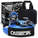 Otherya Heavy Duty Tow Strap Recovery Kit 3'' x 20 ft (35,000 lbs) -Break Strength, Triple Reinforced Loop + 3/4 Heavy Duty D Ring Shackles (2pcs) + Storage Bag