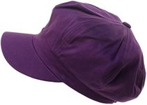 Summer 100% Cotton Plain Blank 8 Panel Newsboy Gatsby Apple Cabbie Cap Hat Purple