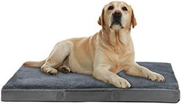 Nepfaivy Dog Bed Large Waterproof - Dog Bed for Large Dogs, Big Dog Crate Bed with Removable and Washable Cover, Dark Grey L(90cm×60m)