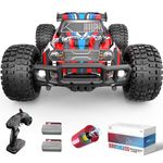 DEERC 1:10 Large Brushless RC Car for Adults, 3S 4X4 RTR High Speed Monster Truck, 60+ KMH, All Terrain 2.4Ghz Electric , Off-Road Remote Control Vehicle, 40+min, RC Crawler for Boys,Multicolor