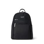 Baggallini Women's Securtex Anti-Theft Vacation Travel Backpack 10x13 Slash-Resistant Nylon Daypack W/Locking Zippers & RFID Protection, Black, One Size
