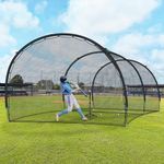 SHANTRA Batting Cage with Frame and Net, 13ft & 22ft Baseball Batting Cage for Backyard, Baseball & Softball Hitting Cage Netting for Outdoor Hitting & Pitching Practice,22×13×9ft