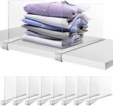 Hekmaden Acrylic Shelf Dividers for Closet Organization 8PCS，Clear Shelf Divider Fits Shelves of 0.4-1 Inch, Shelf Divider for Wooden Shelving