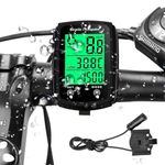 Bike Computer Universal with 19 Functions, IP54 Waterproof Bike Speedometer Odometer, Backlit Touch Screen, Bicycle Computer, Bike Speedometer, Cycling Computers for MTB Road Cycling