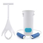 Kekoy 2 in 1 Sock Aid Kit, Sock Aids for Putting Socks On and Off for Men and Women, Easy to Use Than Sock Aid Stocking Slider with Three-Finger, Sock Helper with Foam Handles for Disabled Aids(Blue)