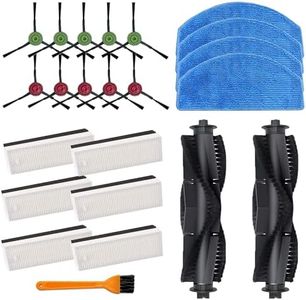 Replacement Parts for Tikom G8000,for Tikom G8000 Pro, for HONITURE G20 Robot Vacuum Cleaner Spare Parts Accessories, 2 Main Roller Brush, 10 Side Brushes, 6 Hepa Filters, 4 Mop Pads