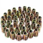 HSEAMALL 50 PCS Threaded Inserts for Wood Furniture,M8 threaded inserts Hex Socket Screw-in Nuts,Zinc Alloy Threaded Rivet Screw Nut Inserts