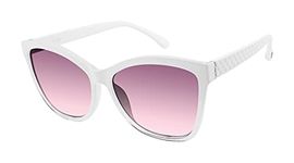 Jessica Simpson Women's J5823 Quilted Rectangular Sunglasses with 100% Uv Protection. Glam Gifts for Her, 57.8 Mm, White Crystal