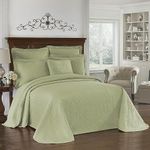 Historic Charleston King Charles Matelasse 13989BEDDQUESAG Bedspread, Queen, Sage