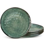 vancasso Dinner Plates, 10.5 Inch Scratch-Resistant Ceramic Plates, Microwave, Oven and Dishwasher Safe Plates Set of 4, Reactive Glaze and Vintage Green Look