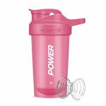 ACUNA Power Shaker Bottle - 400 ml | Protein Shaker With Mixing Ball For Smoothie Shake, Leakproof Screw-On Lid Ideal Workout & Gym Partner Protein Shaker Bottle For Protein Shakes (Hot Pink)