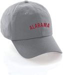 Daxton USA Cities Baseball Dad Hat Cap Cotton Unstructure Low Profile Strapback - Alabama Gray Red