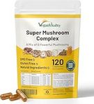 Mushroom Complex 6 Lions Mane Mushroom Supplement 120 Capsules High Strength Vegan Supplement with Lions Mane, Reishi, Chaga Mushroom Powder, Shitake, Cordyceps & Maitake (120 Capsules)