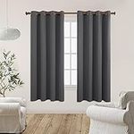 Deconovo Blackout Curtains 2 Panel Room Darkening Shades Curtains Thermal Insulated Curtains Window Curtains for Bedroom 55x63 Inch Dark Grey