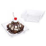 Kingrol 150 Count Plastic Dessert Plates, Mini Mini Mini Disposable Square Plates for Desserts, Appetizers, Sauces, Tastings