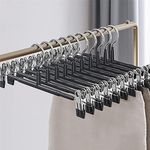 10 Pack Trouser Hanger, 30cm Pants Hangers Space Saving Skirt Hangers with Adjustable Clips,Heavy Duty Clothes Coat Garment Jeans Hangers