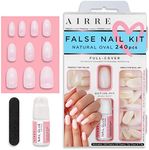 AIRRE 240pcs Short/Medium Oval Fals