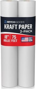 Bryco Goods Kraft Paper Roll - 18” x 75’ (900”) - Pack of 2 - White Easel Paper for Drawing, Painting, Arts & Crafts, Bulletin Boards, and Gift Wrapping - Made in the USA