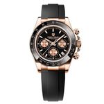 Pagani Design Men's Quartz Watch Sapphire Glass Chronograph Stainless Steel Waterproof Luminous Japanese Movement(Tape Gold Black)